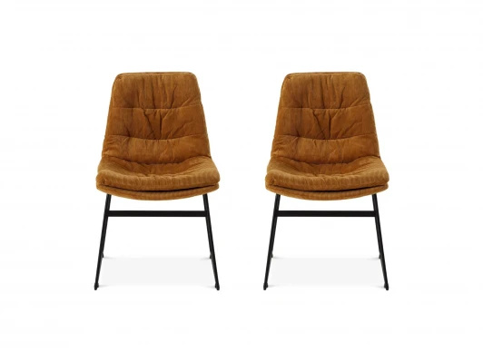 967527 Комплект стульев Vitra 2 шт. ОГОГО Обстановочка! 967527 (Вельвет/Бежевый,Черный)