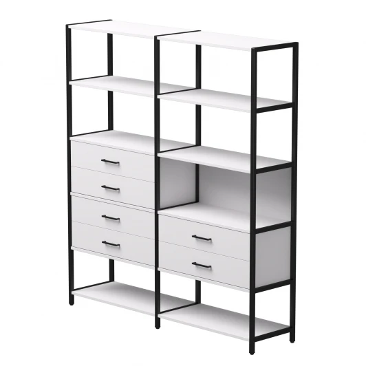 254ST8W39005 Набор стеллажных систем №8 Everprof EVO (ЭВО) 1635x385x1840 Белый/Черный 254ST8W39005