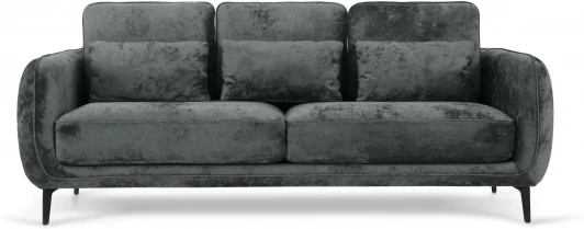 786599 Диван Amsterdam трехместный ОГОГО (арт.786599), (Ткань,Велюр/Темно-серый)
