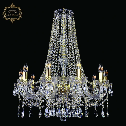 11.12.10.240.h-70.Gd.Sp Подвесная люстра с хрустальными подвесками Art Classic 11.12 11.12.10.240.h-70.Gd.Sp (220V, на цепи, подсвечник, свеча)