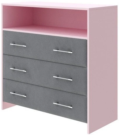 1925292 PROxSON Комод Свен (ЛДСП Розовая+ткань Розовый кварц/Monopoly Британский серый (996)) 90x40