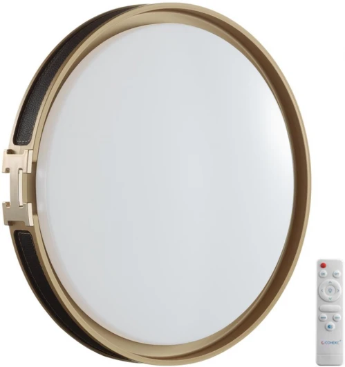 7667/EL Настенно-потолочный светильник Sonex Favemo Black 7667/EL пластик/черн/золот LED 70Вт 3000-6000К D505 IP43 пульт ДУ (220V, круглые)