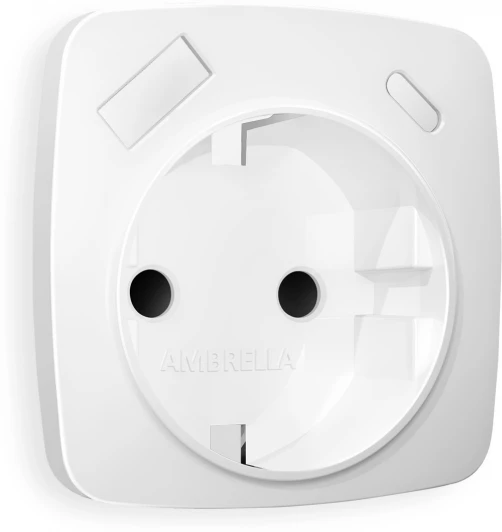 OP1300 Лицевая панель Ambrella Volt OMEGA (Белый матовый) для электрической розетки с/з со шторками 2USB A+C QUANT OP1300