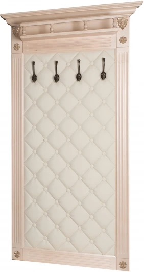 002048 Вешалка в прихожую Сильвия Н3 экокожа молоч./белый ясень от фабрики Mebelik