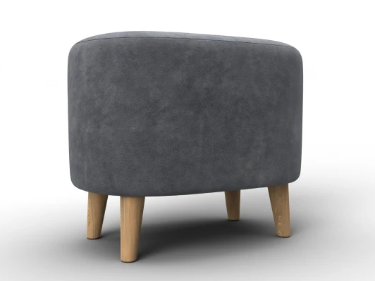 132496 Пуф 003 (ДСП,Фанера/Дерево/Велюр/Темно-серый) Лига Диванов 132496