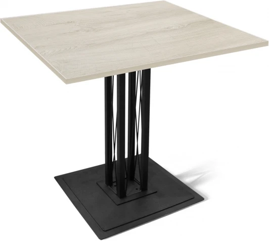 1595789601 Стол Sheffilton SHT-TU6-BS1/80/80 ЛДСП черный/дуб беленый