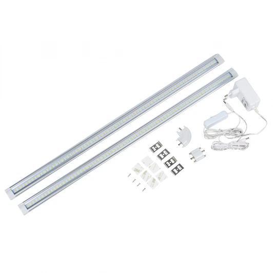 ULM-F45-2x6W/4500K IP20 SILVER Светильник светодиодный для мебели набор из 2-х шт. ULM-F45-2x6W/4500K IP20 SILVER (220V, выключатель)