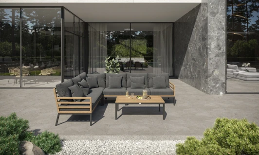 LPPCLMM.010800.S4 Комплект садовой мебели Patio Calma серая, тик/алюминий Gardenini LPPCLMM.010800.S4