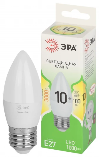 LED B35-10W-830-E27 GL Лампочка светодиодная E27 10W ЭРА LED B35-10W-830-E27 GL