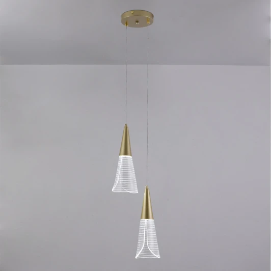 LED LAMPS 81117/2C Подвесной светодиодный светильник Natali Kovaltseva Triangle LED LAMPS 81117/2C 14W, золотой, LED