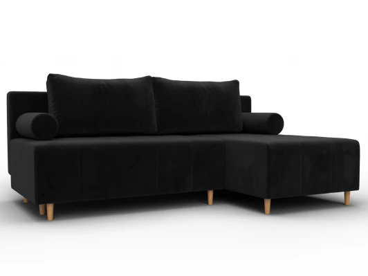 134794 Диван угловой Лига-102 угол универсальный (ДСП,Брус,Фанера,Велюр/Черный) Лига Диванов 134794