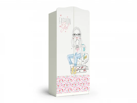 102048 Шкаф "Девочки", Белый шёлк МАМА Девочки 102048