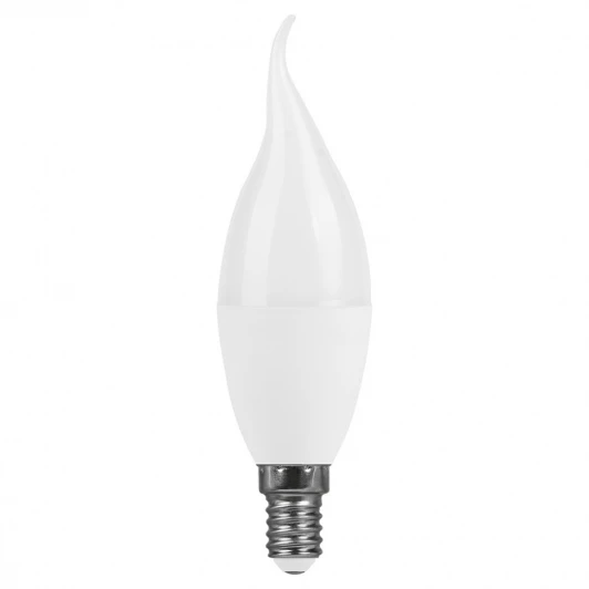 52076 Лампа светодиодная C37T свеча на ветру 15W 175-265V E14 6400К Feron LB-980 52076