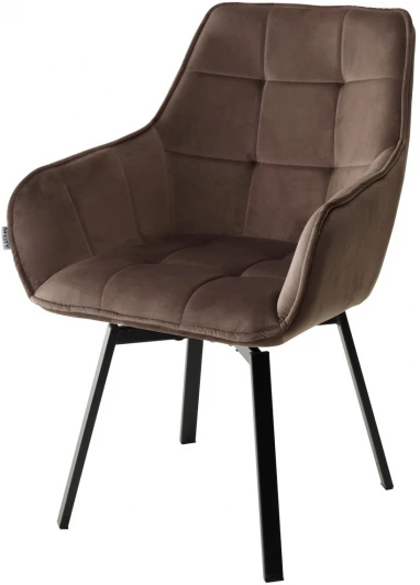 628M03598 Стул M-City MAVERICK BLUVEL-38 LATTE/ черный каркас, поворот.360 град.