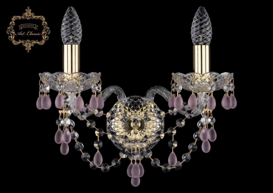10.24.2.141.Gd.V7010 Бра Art Classic 10.24 10.24.2.141.Gd.V7010 (220V, хрусталь, подвески, подсвечник, свеча)