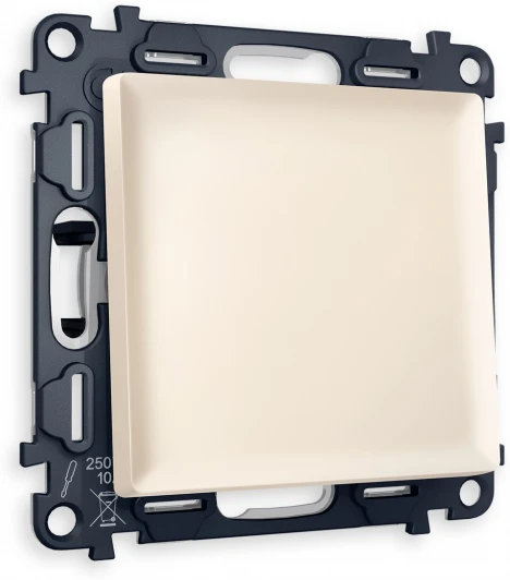 MA321030 Комплект механизма Ambrella Volt 1-клавишного перекрестного выключателя ALFA MA321030 Бежевый матовый QUANT