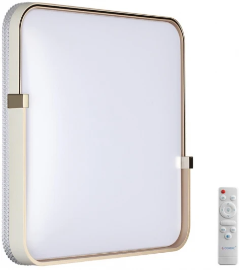 7680/EL Настенно-потолочный светильник Sonex Olidi White 7680/EL пластик/золотой LED 70Вт 3000-6000К 490х485 IP43 пульт ДУ