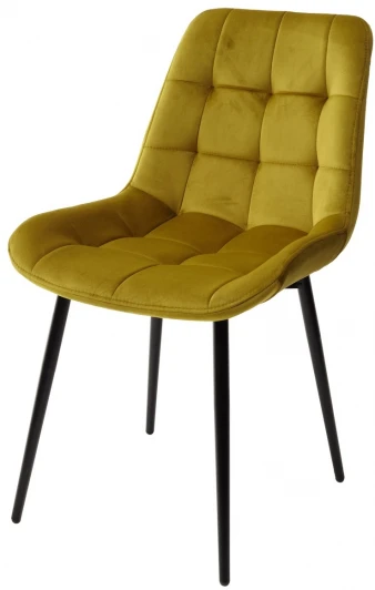 688M04108 Обеденный стул M-City ХОФМАН, цвет оливковый B-17, велюр, 2шт./1к / черный каркас