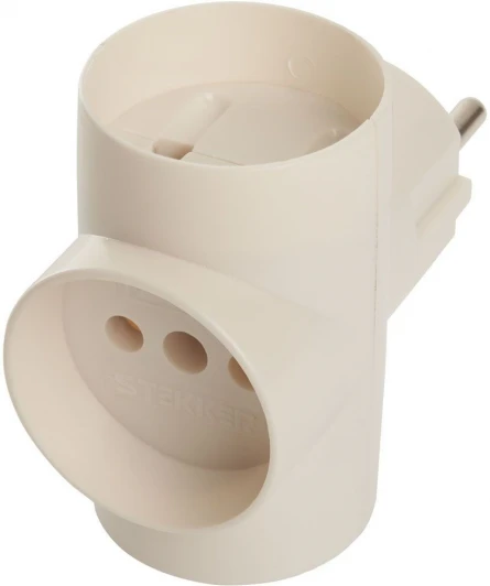 39227 Разветвитель на 3 гнезда без заземления (белый) Stekker 39227