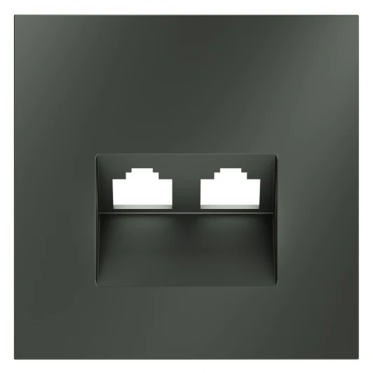 VLS001406 Накладка для розетки компьютерной двойной RJ45+RJ45 Voltum S70 VLS001406 (титан)