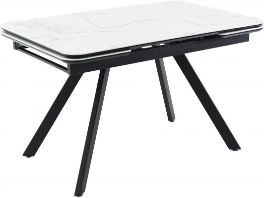 101218 Стол Леон, Керамогранит, Черный/Calacata vaglioro, Аврора