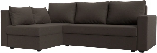 121537L Диван угловой Мансберг левый угол (Коричневый/Рогожка) Лига Диванов арт.121537L