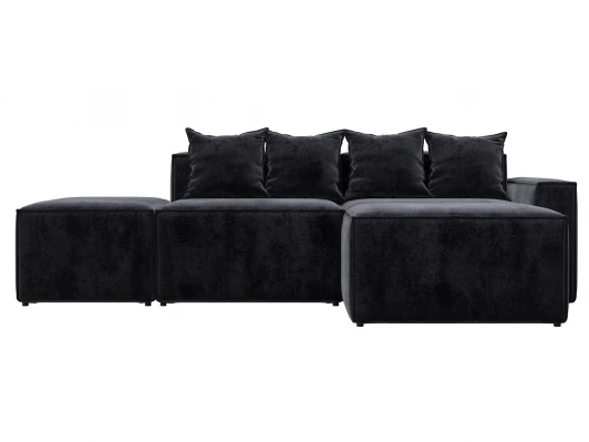 129796 Диван угловой модульный Лига-063 угол правый (ДСП/Пластик/Велюр/Темно-серый) Лига Диванов 129796