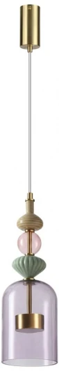 5045/12LA Подвесной светильник каскадный Odeon Light Palleta 5045/12LA античн.бронза/фиолетовый/металл/стекло/керамика LED 12W 4000К 1400Лм (220V, на проводе)