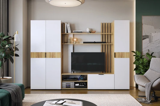 ГК02Бери.2563 Гостиная Бери К2, цвет дуб крафт золотой/белое дерево Mebelson (арт.ГК02Бери.2563)