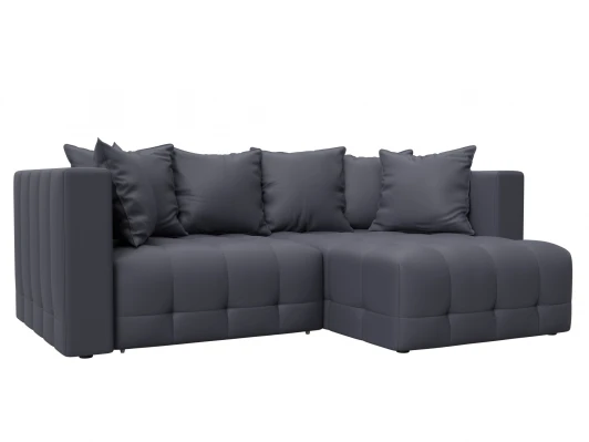 129913 Диван угловой Лига-052 НПБ угол универсальный (ЛДСП,Брус,Фанера/Пластик/Экокожа/Серый) Лига Диванов 129913