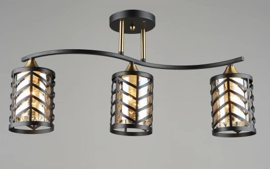 000065845 Потолочная люстра на штанге  SL3501-3 BK+GD Мелодия Света SL1N 000065845