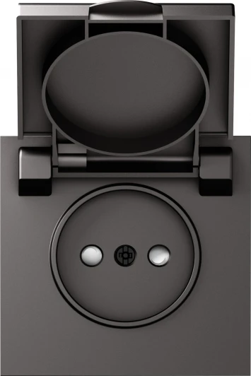 DS43445 Накладка для розетки без заземления, с крышкой, 16A 250 В~, матовый титан IP44 Donel S08 DS43445