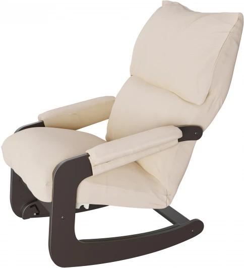 008500 Кресло-качалка (трансформер со стопором) Модель 81 Ткань Макс 100, каркас венге от фабрики Mebelik