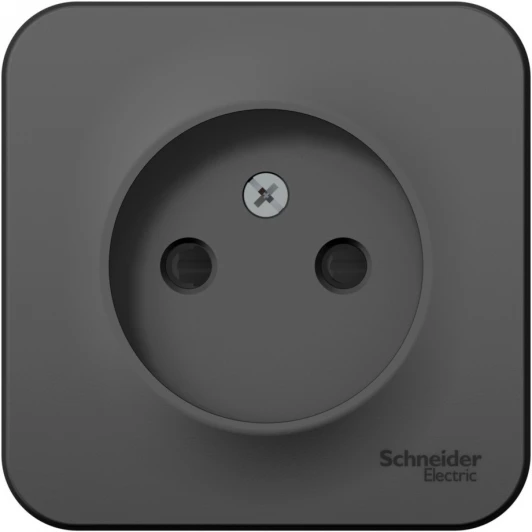 BLNRA001116 Розетка накладная без заземления со шторками (антрацит) Systeme Electric Blanca BLNRA001116