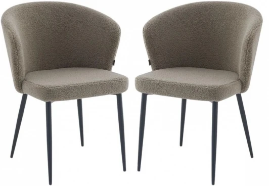 HSBI_DC148_brown_2 Набор из 2 стульев Cadence Serene Hesby (Металл/Букле, Коричневый) арт.HSBI_DC148_brown_2
