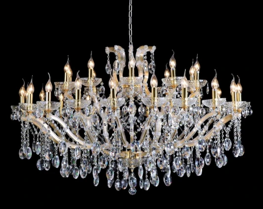 HOLLYWOOD SP20+10 GOLD Подвесная большая люстра Crystal Lux Hollywood SP20+10 GOLD (220V, на цепи, подсвечник, свеча)