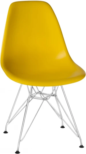 638APP-LMZL DSR, цвет сиденья желтый (Y-01), цвет основания хромированная сталь Стул обеденный DSR (ножки хром, цвет желтый (Y-01))