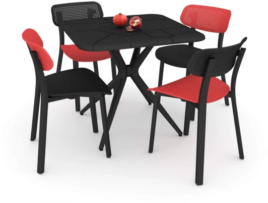 9278839701 Обеденная группа SHT-DS131 черный/красный Sheffilton 9278839701