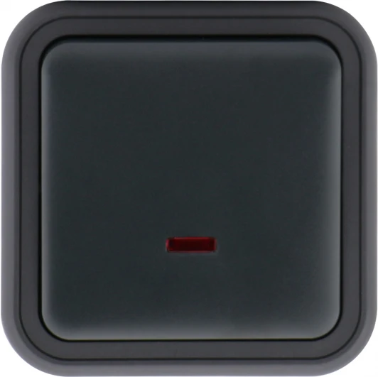 DIP30628 Переключатель 1-клавишный накладной с подсветкой, цвет антрацит IP55 Donel W55 DIP30628