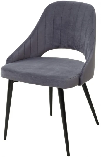 461MC03514 Обеденный стул M-City FANTINE-LS СЕРЫЙ #27, велюр / черный каркас