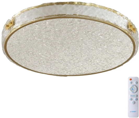 7722/100L Потолочный светильник круглый Sonex Felice 7722/100L металл/пластик/белый/золотой LED 100Вт 3000-6000K D600 IP20 пульт ДУ (220V, круглые)