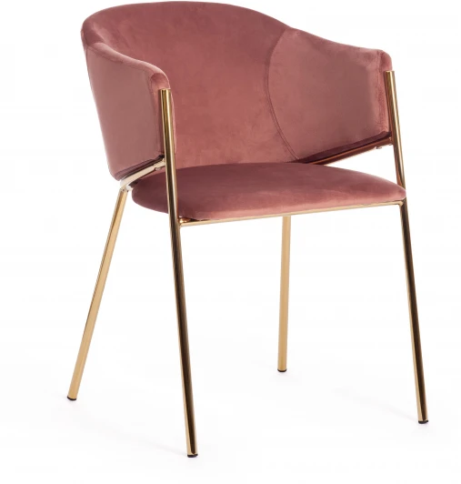 19162 Кресло KRONOS (mod. 8158) металл/вельвет, коралловый/золотые ножки, V062-23 Tetchair 19162