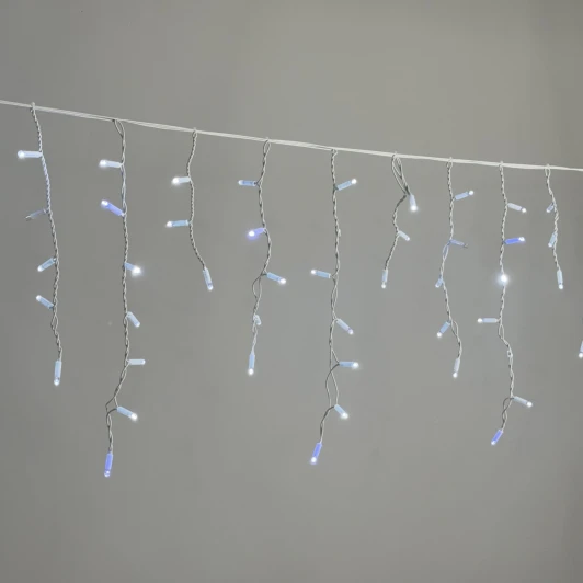 ECO120BLW-8-2W Гирлянда Бахрома 3,1 x 0,5 м белая с мерцанием белого диода 220В, 120 LED, провод белый каучук 2,3мм, IP65 Laitcom ECO120BLW-8-2W
