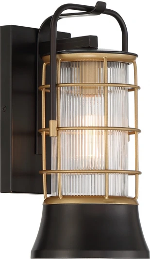 QN-RIVAMAR-S-BLK-GD Настенный уличный светильник Eurofase QN-RIVAMAR-S-BLK-GD (220V, IP44)