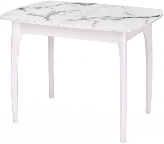 00-00060826 Стол М15 мрамор белый глянец optiwhite/опоры белые Dikline 00-00060826