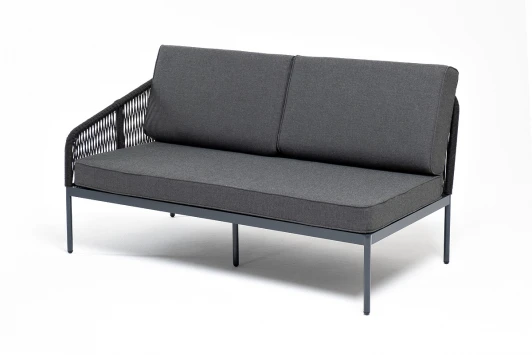 KAN-MRS2-001 D-gray Модуль диванный правый плетеный из роупа (веревки) темно-серый 4SIS Канны KAN-MRS2-001 D-gray