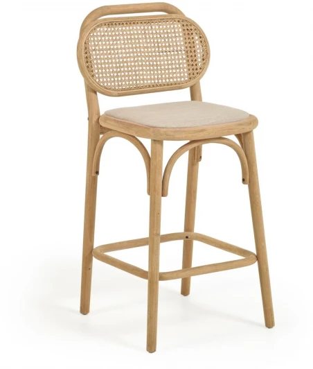 104852 Барный стул La Forma (ex Julia Grup) Doriane (Дерево,Фанера,Ротанг,Пена,Дуб)