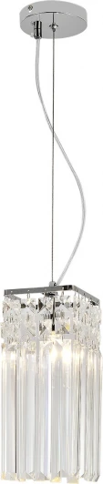 2129/1S Подвесной светильник Escada Chamarel 2129/1S 1x60Вт E14, металл/хрусталь, хром (220V, на тросе)