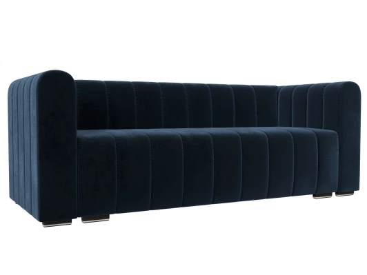 129996 Диван прямой Лига-073 (ДСП,Фанера/Пластик/Велюр/Синий) Лига Диванов 129996