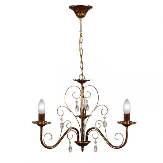S9022-3 Люстра подвесная Day&Night, 3 лампы, коричневый с золотом и прозрачным